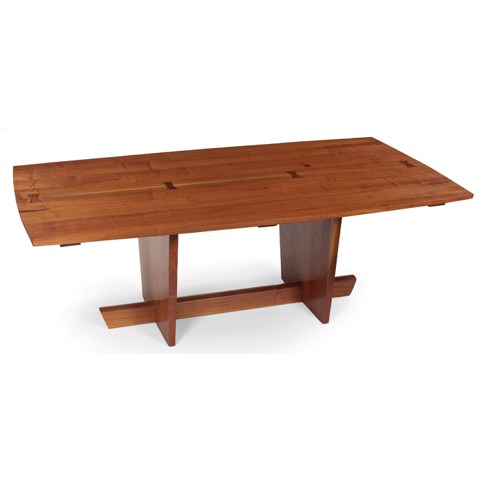 Appraisal: Mira Nakashima Minguren II dining table solid walnut top with