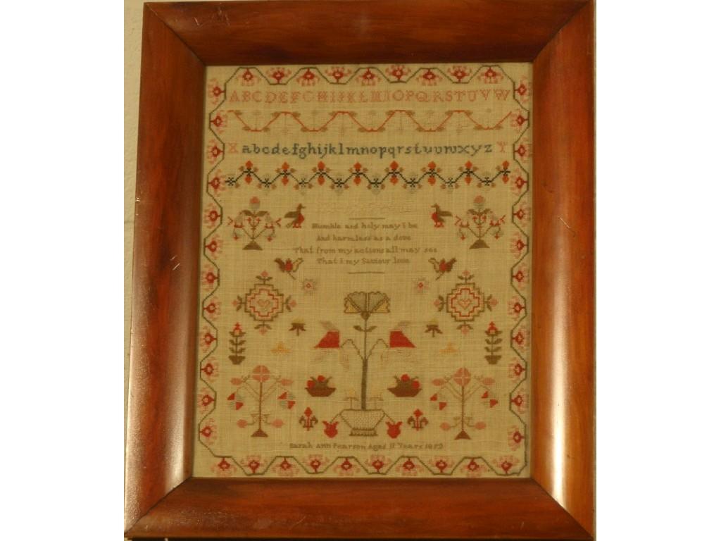 Appraisal: A Victorian sampler by Sarah Anne Pearson aged years dated