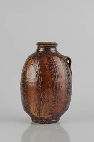 Appraisal: Phil Rogers British b Vasesalt glazed incised grass decorationimpressed potter's