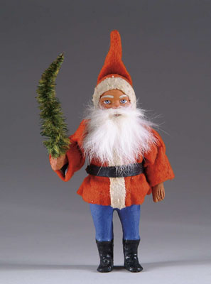 Appraisal: PAPIER-M CH SANTA FIGURE A papier-m ch lower body with