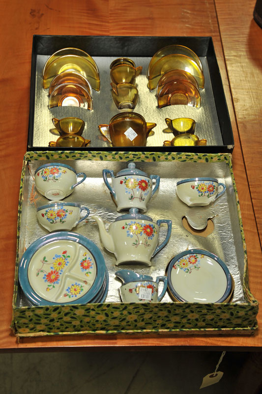 Appraisal: TWO TOY TEA SETS ''The Little American Maid Tea Set''