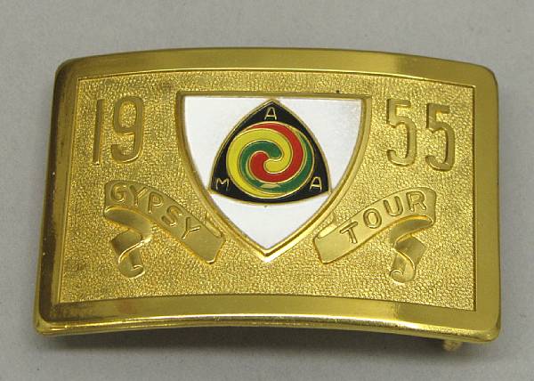 Appraisal: A American Motorcyclists Association 'Gypsy Tour' belt buckle gilt brass