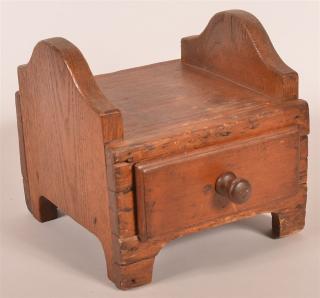 Appraisal: th C Hudson Valley Walnut Foot Stool with Roses Head