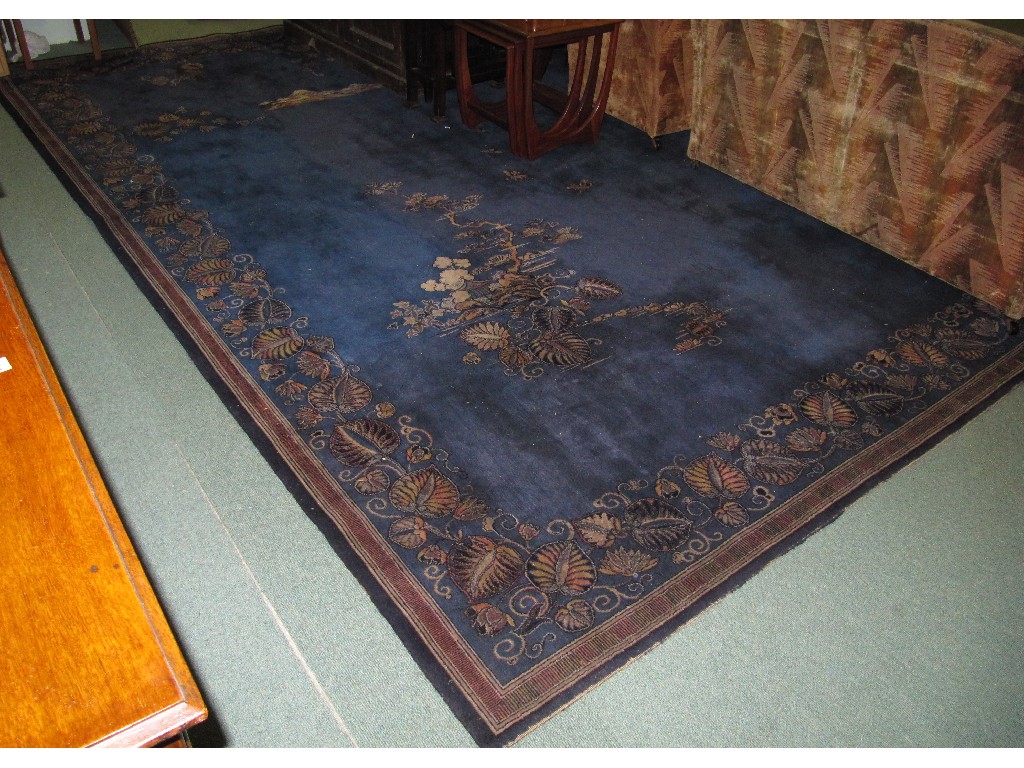 Appraisal: Wilton carpet decorated with Japanese scenes cranes etc