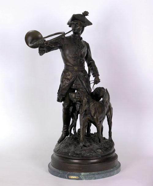 Appraisal: Hyppolyte Francois Moreau French - bronze titled Le piqueux sonnant