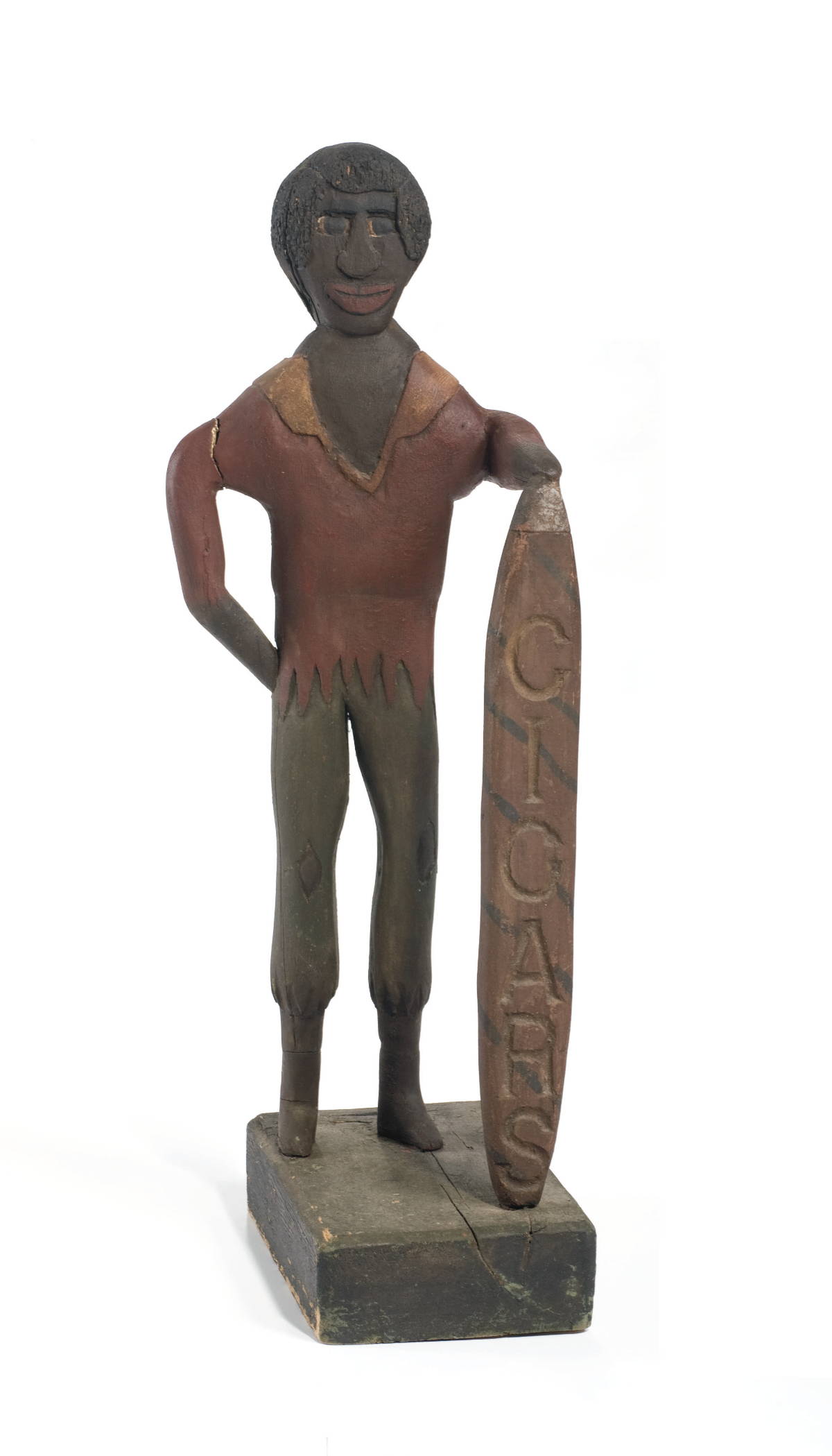 Appraisal: CARVED AND POLYCHROME PAINTED CIGAR STORE FIGURE OF A BLACK