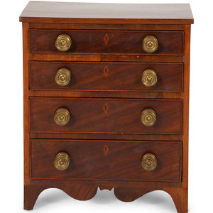 Appraisal: An American Mahogany Salesman's Sample Chest of Drawers Late th