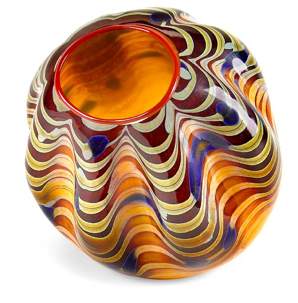 Appraisal: Property of various owners for Portland Press Basket blown glass