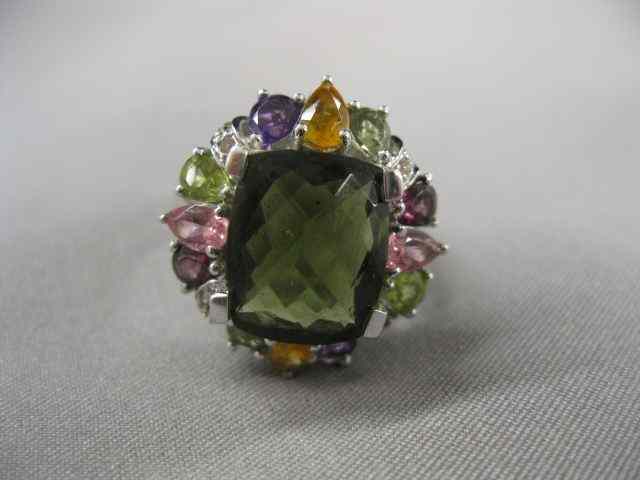 Appraisal: Multi-Gem Ring green tourmaline in center surrounded by various gems