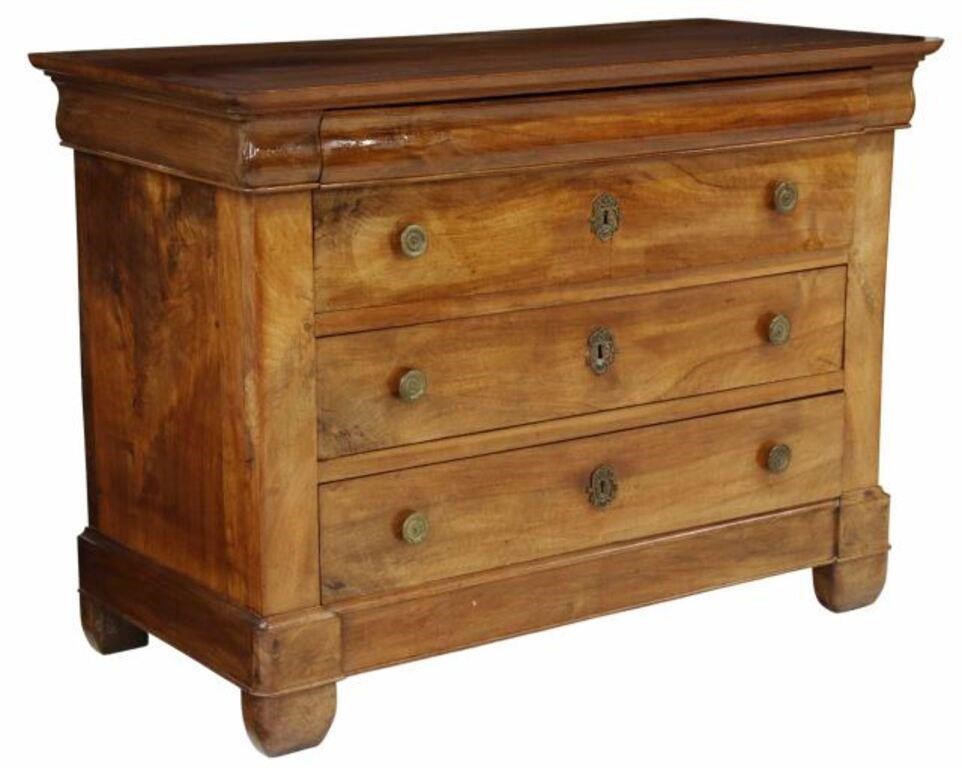 Appraisal: French Louis Philippe period walnut commode mid th c having