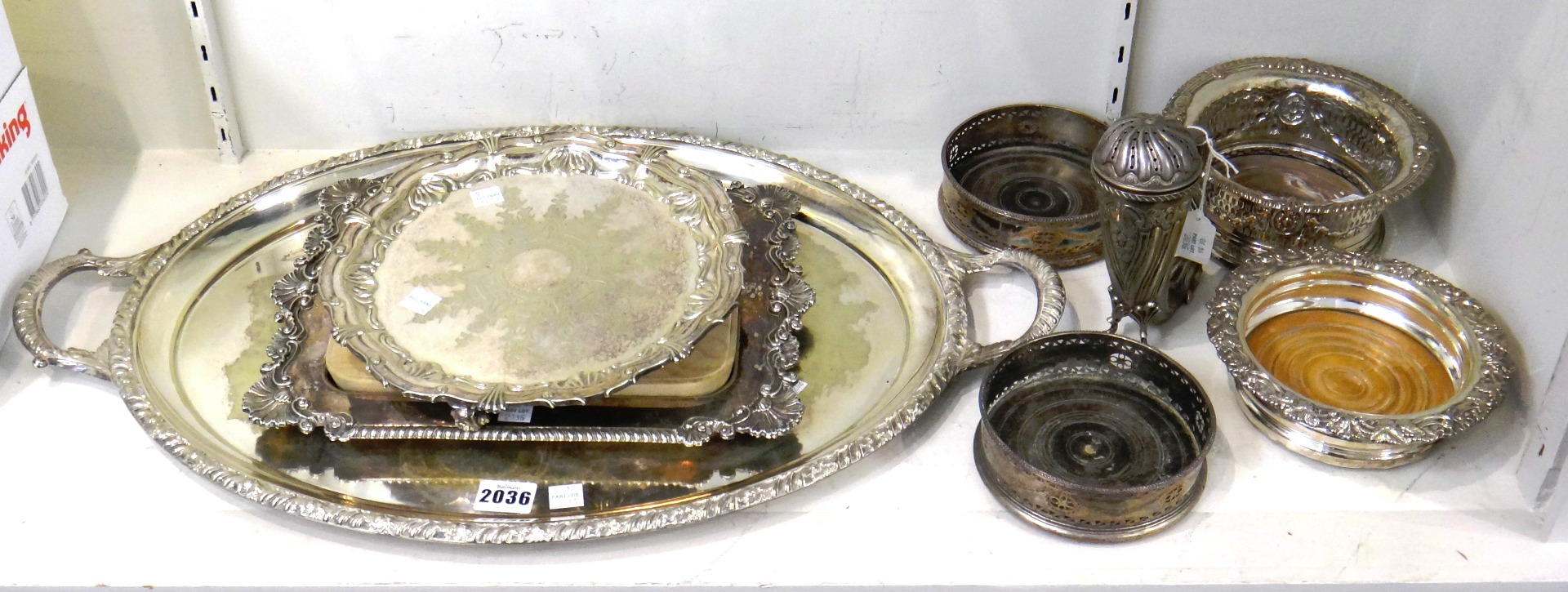 Appraisal: Mostly plated wares comprising an oval twin handled tray a