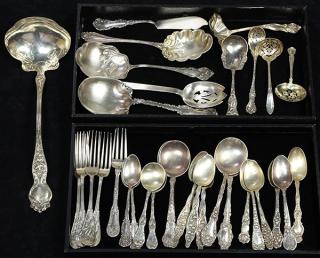 Appraisal: American sterling silver flatware group by Wallace Unger Brothers Reed