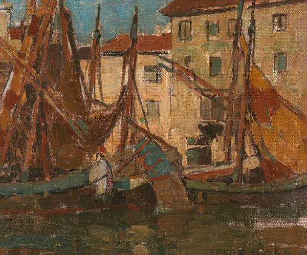 Appraisal: n a Edgar Payne - Adriatic Fishing Boats signed 'Edgar