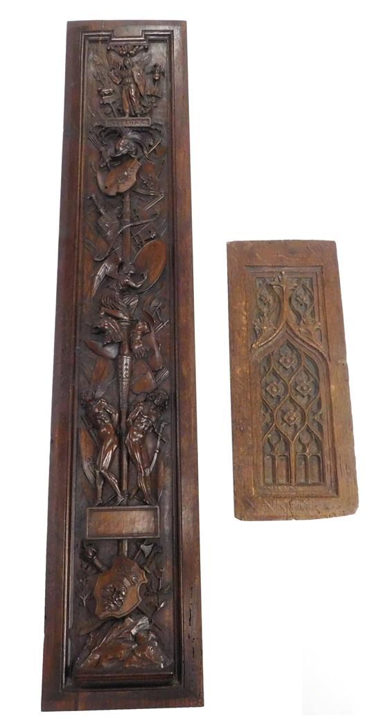 Appraisal: Renaissance style mahogany relief carved panel inscribed 'Bellona' on plinth