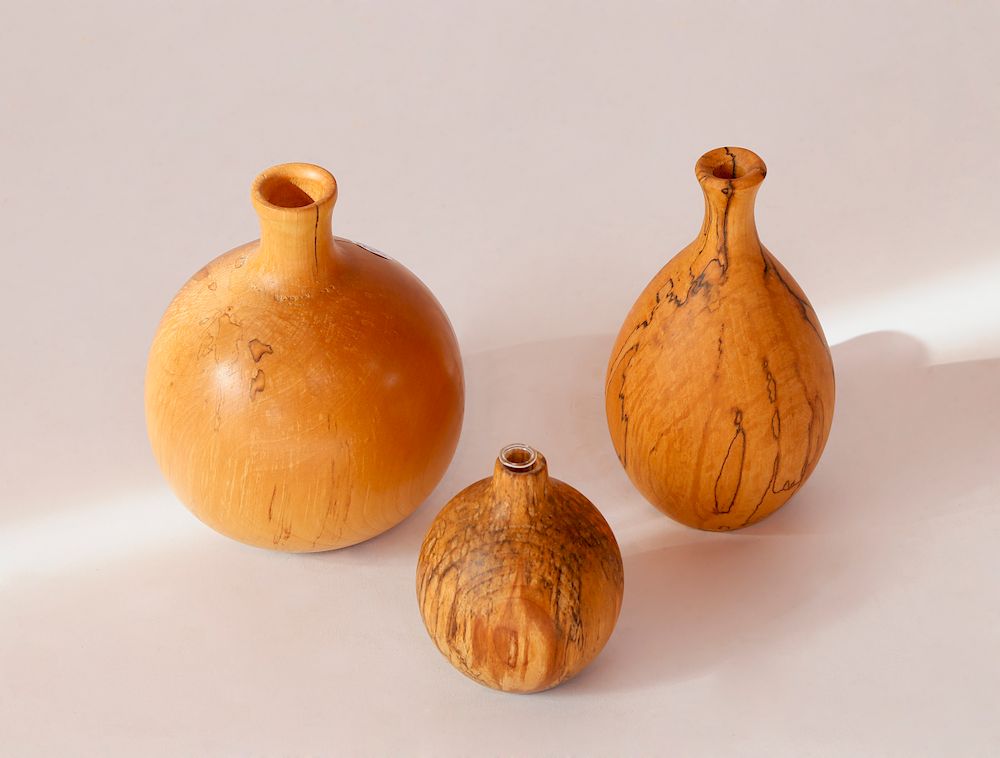 Appraisal: Set of D H Osmer Spotted Birch Candle Holder Exclusive