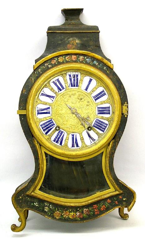 Appraisal: French Swiss ebonised and gilt two train bracket clock with