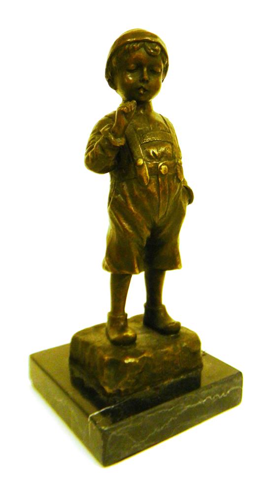 Appraisal: Julius Paul Schmidt-Felling German - bronze sculpture depicting young boy