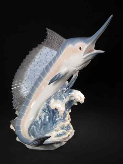 Appraisal: Lladro porcelain retired figural depicting a sailfish with waves ''Majesty