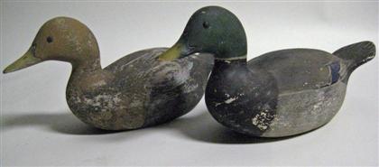 Appraisal: Pair of carved and painted mallard duck decoys julius edward