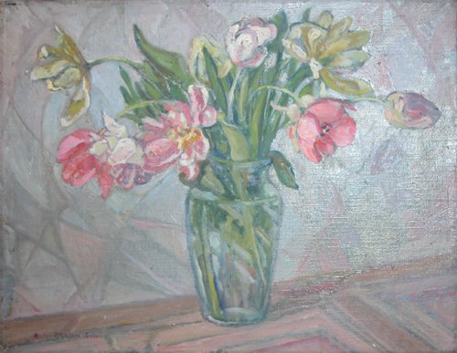 Appraisal: Artist Sutton Rachel McClelland b - Title Pair of Flower