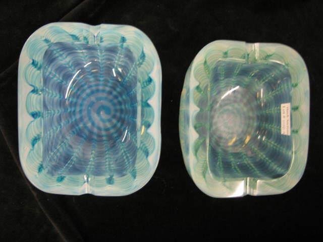 Appraisal: Pair of Italian Art Glass Barovier Barbairo Ash Trays excellent