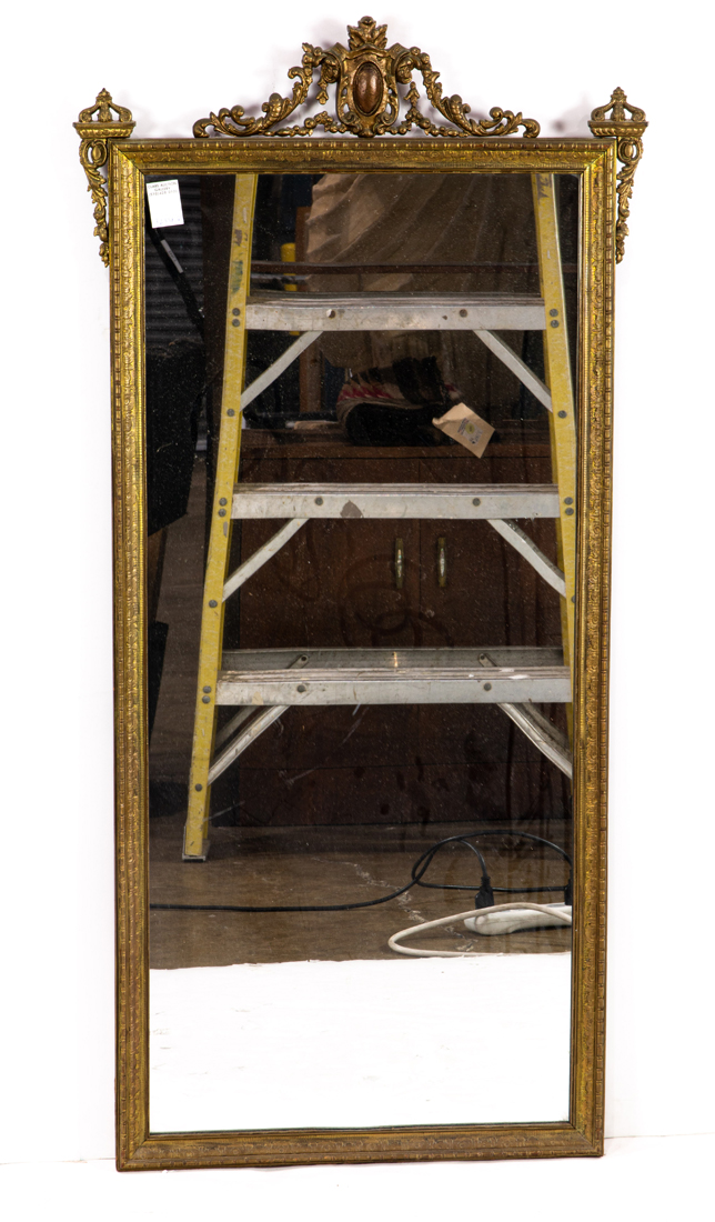 Appraisal: A VICTORIAN STYLE GILT METAL MIRROR A Victorian style gilt