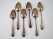 Appraisal: A set of four Georgian pictureback teaspoons shell and flowers