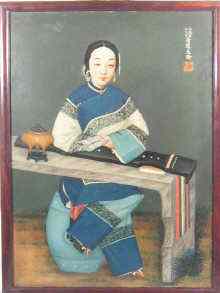 Appraisal: An oil on canvas portrait of a Chinese lady in