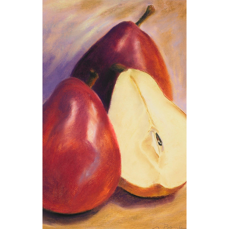 Appraisal: NONI BOYLE SLICED PEARS pastel signed x cm x cm