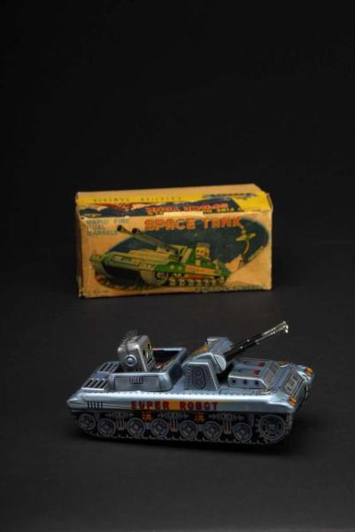 Appraisal: Tin Super Robot Space Tank Description Japanese Made by SH