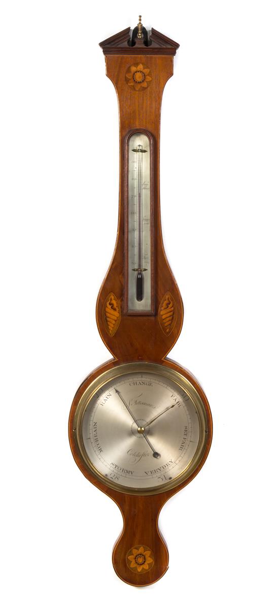 Appraisal: Sale Lot A Victorian Mother-of-Pearl Inlaid Rosewood Wheel Barometer george