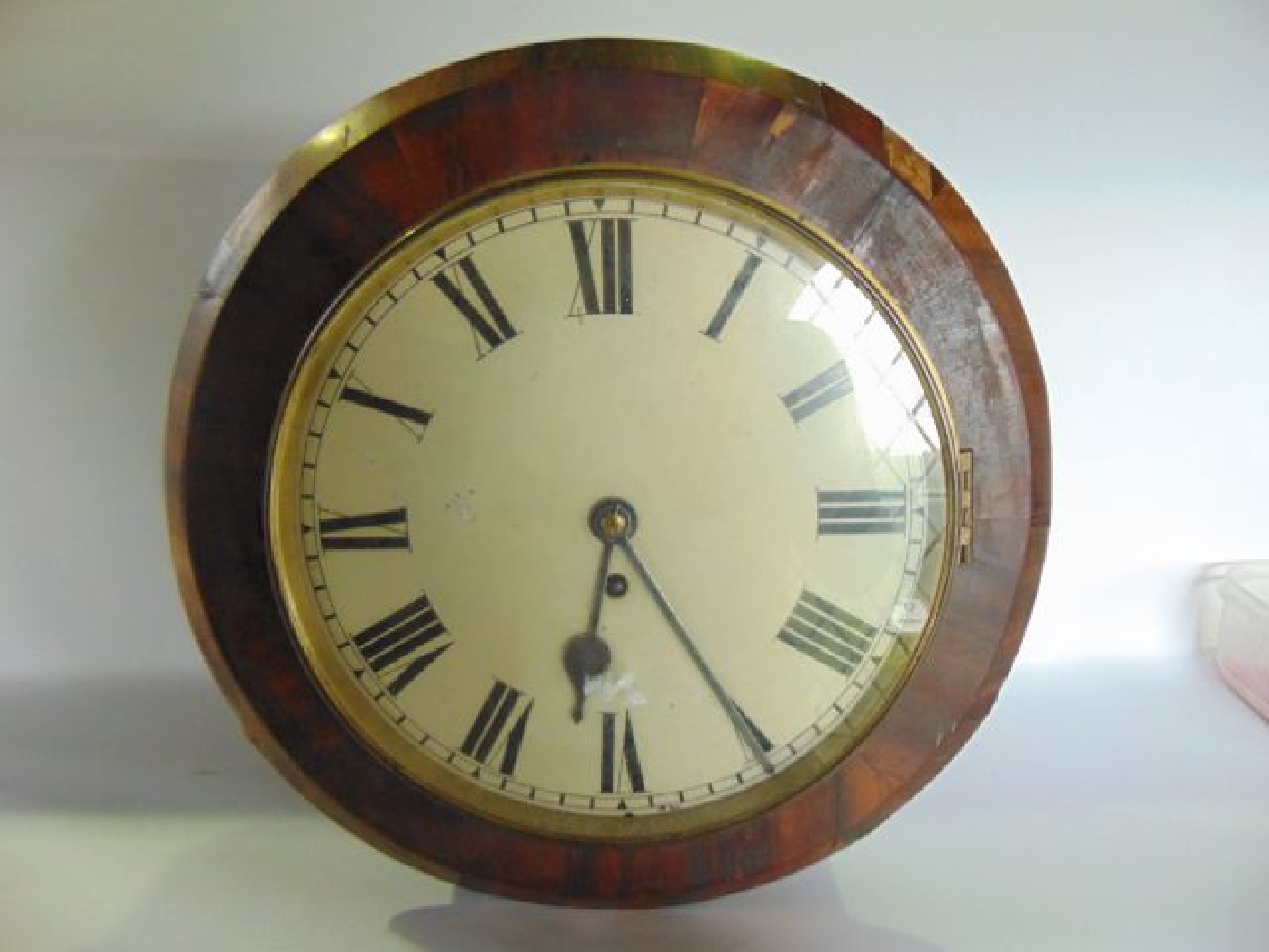 Appraisal: A th century dial clock with mahogany veneered case work