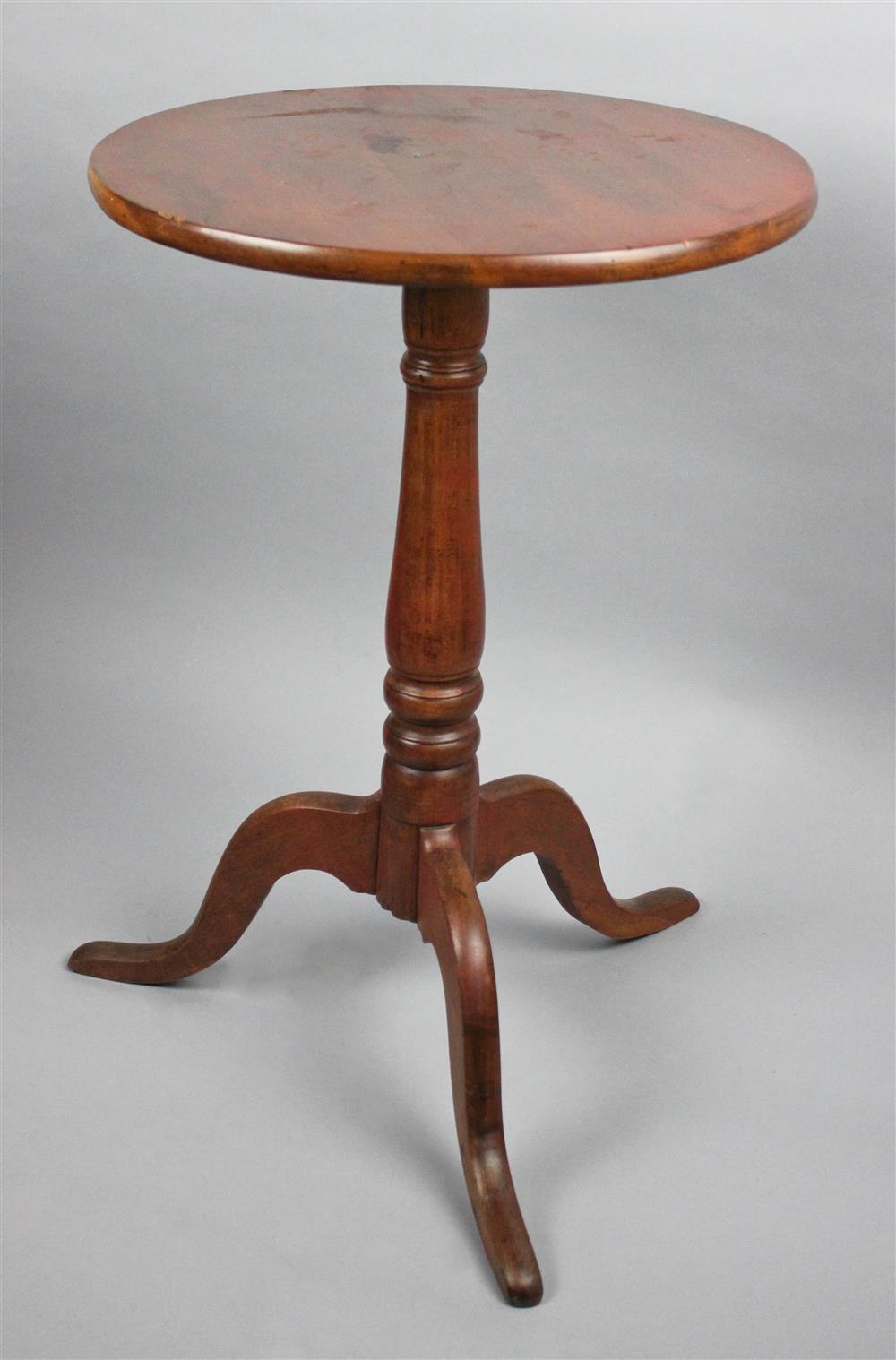 Appraisal: FEDERAL CHERRYWOOD CANDLESTAND having a round top over a ring