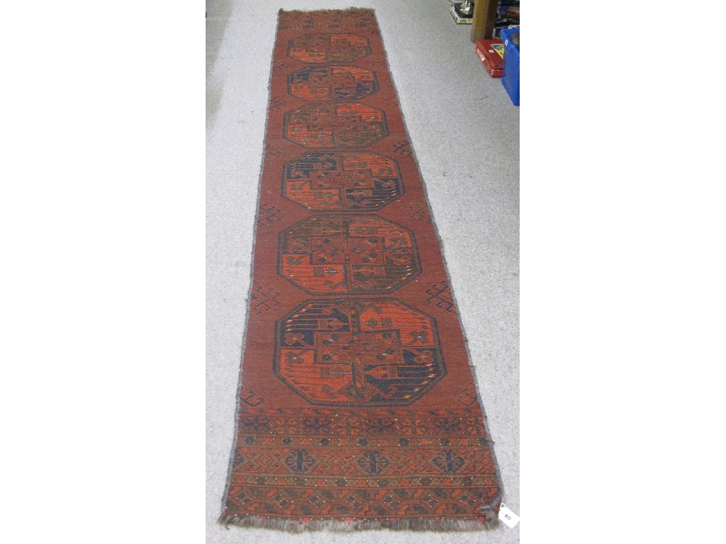 Appraisal: Eastern runner with red ground