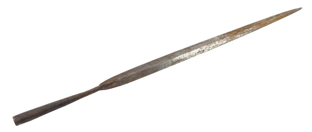 Appraisal: WEAPON African hammer forged lion spear wear consistent with age