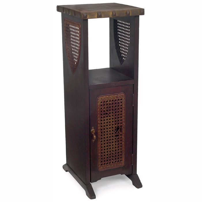 Appraisal: Arts Crafts smoking stand in mahogany brass top over an