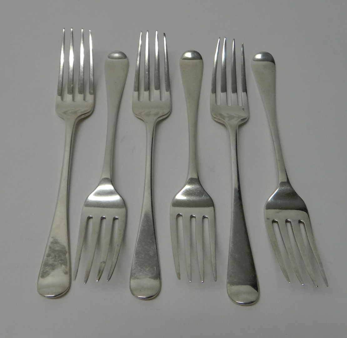 Appraisal: A set of six William IV silver Old English pattern