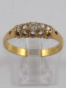 Appraisal: An carat gold five stone diamond ring