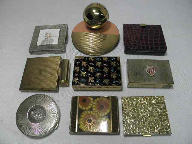 Appraisal: Assorted vintage powder compacts pieces Includes brands such as REX