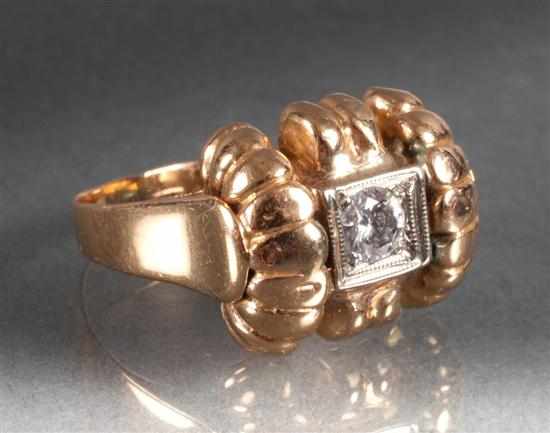 Appraisal: Diamond and gold ring mounted in K gold round-cut diamond