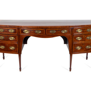 Appraisal: A George III Style Bow-Front Crossbanded Mahogany Sideboard TH CENTURY