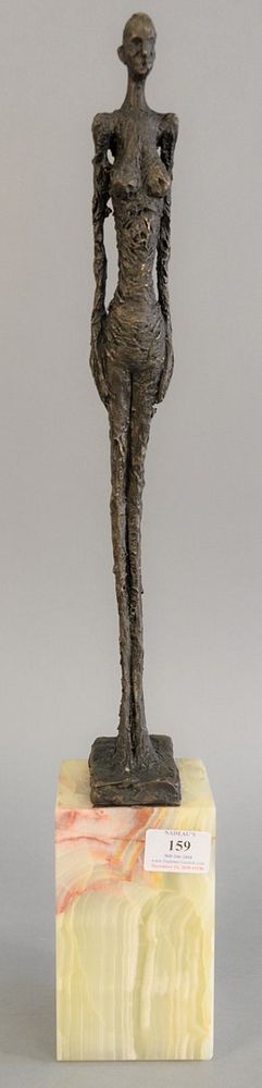 Appraisal: After Alberto Giacometti Swiss - thin woman Mid-century bronze on