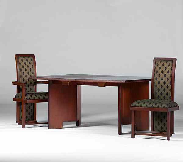 Appraisal: Frank Lloyd Wright Dining Table American ca s A Frank