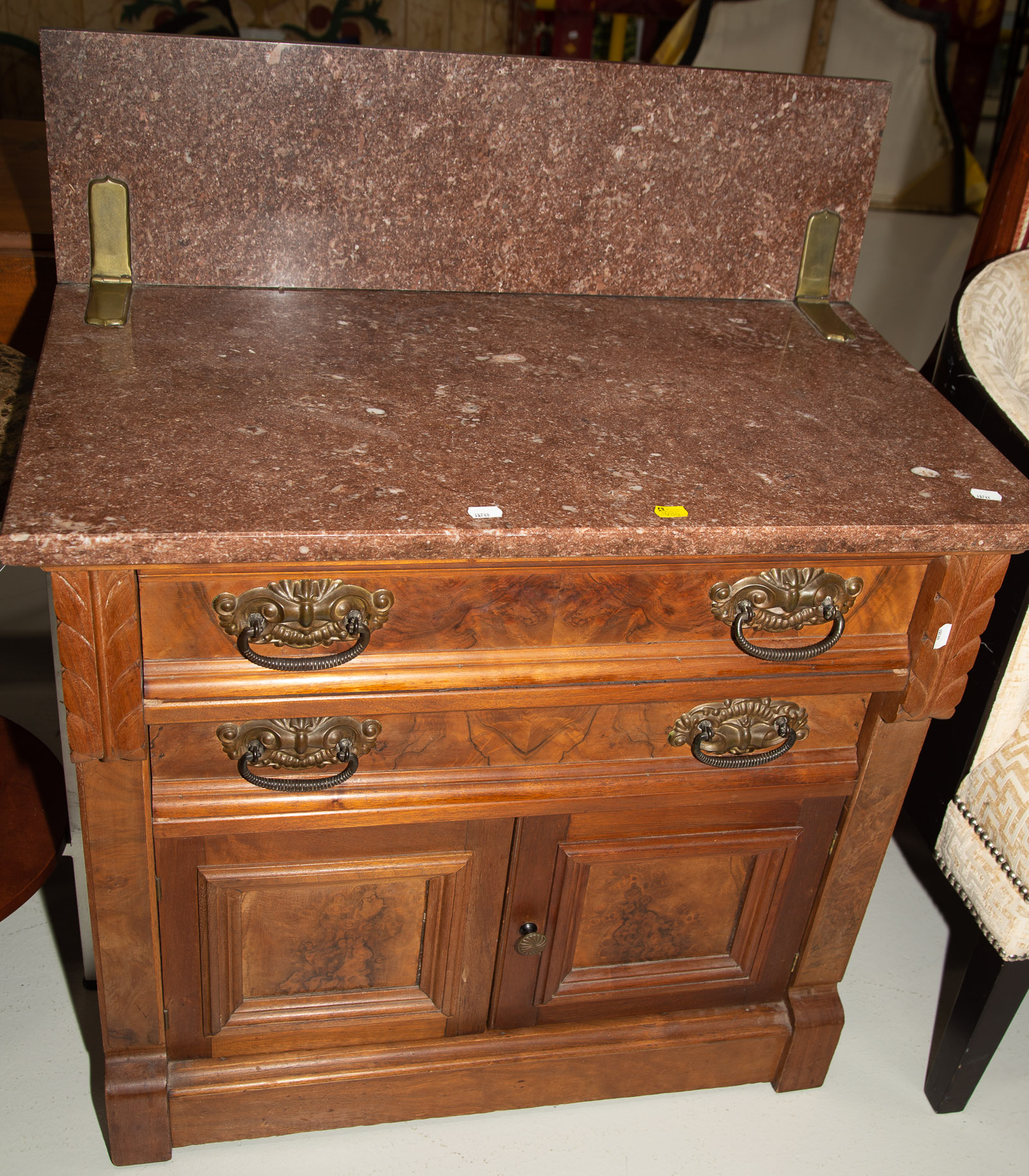 Appraisal: RENAISSANCE REVIVAL MARBLE TOP WASH STAND Probably Mid-Atlantic region nd