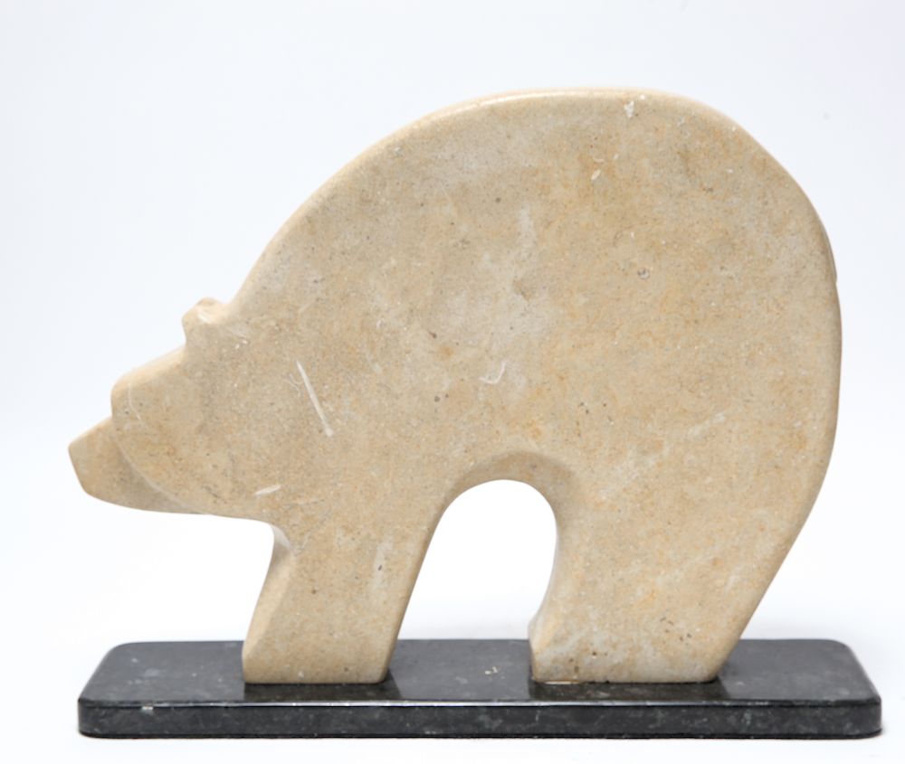 Appraisal: Native American Nitushi Polar Bear Stone Sculpture Kelly Nitushi Byars