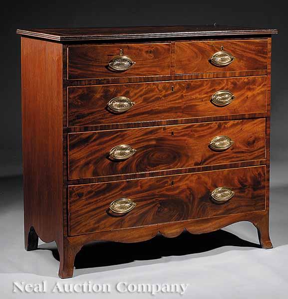 Appraisal: An Antique Georgian-Style Mahogany Chest of Drawers in the Hepplewhite