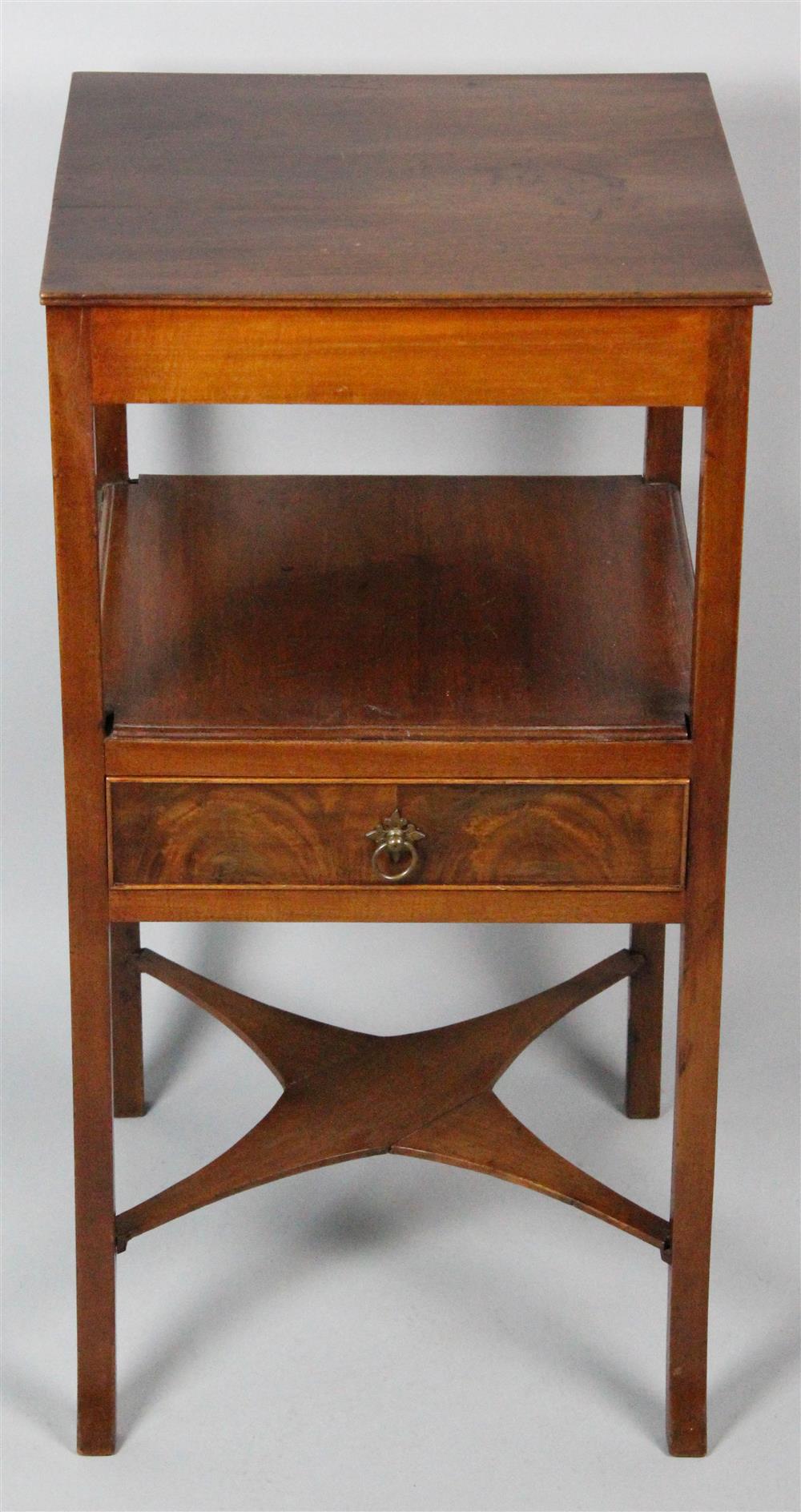 Appraisal: GEORGIAN MAHOGANY WASH STAND having a rectangular top over a