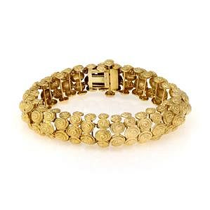 Appraisal: David Webb k Spiral Cluster Link Dome Bracelet David Webb