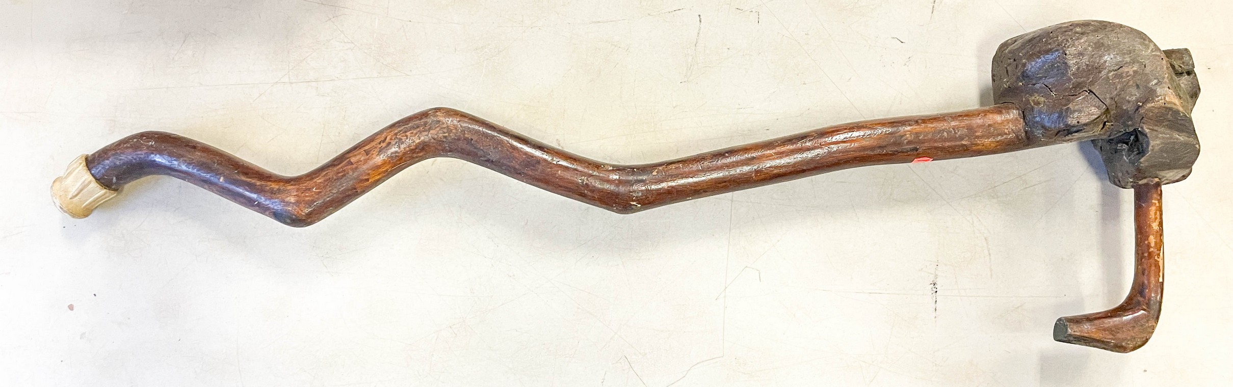 Appraisal: Primitive crooked branch walking stick cane l