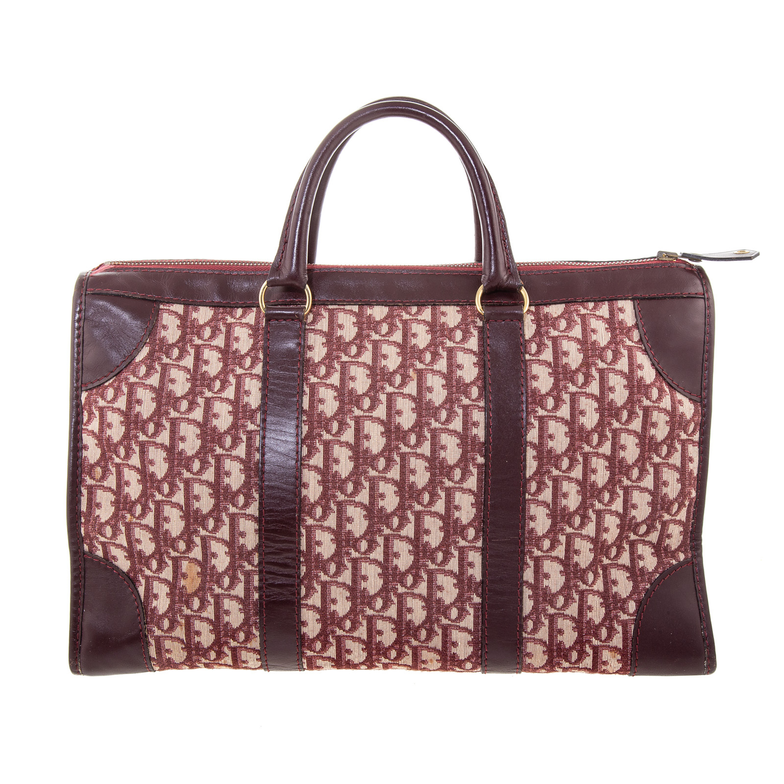 Appraisal: A CHRISTIAN DIOR DIORISSIMO TROTTER BOSTON BAG A burgundy monogram